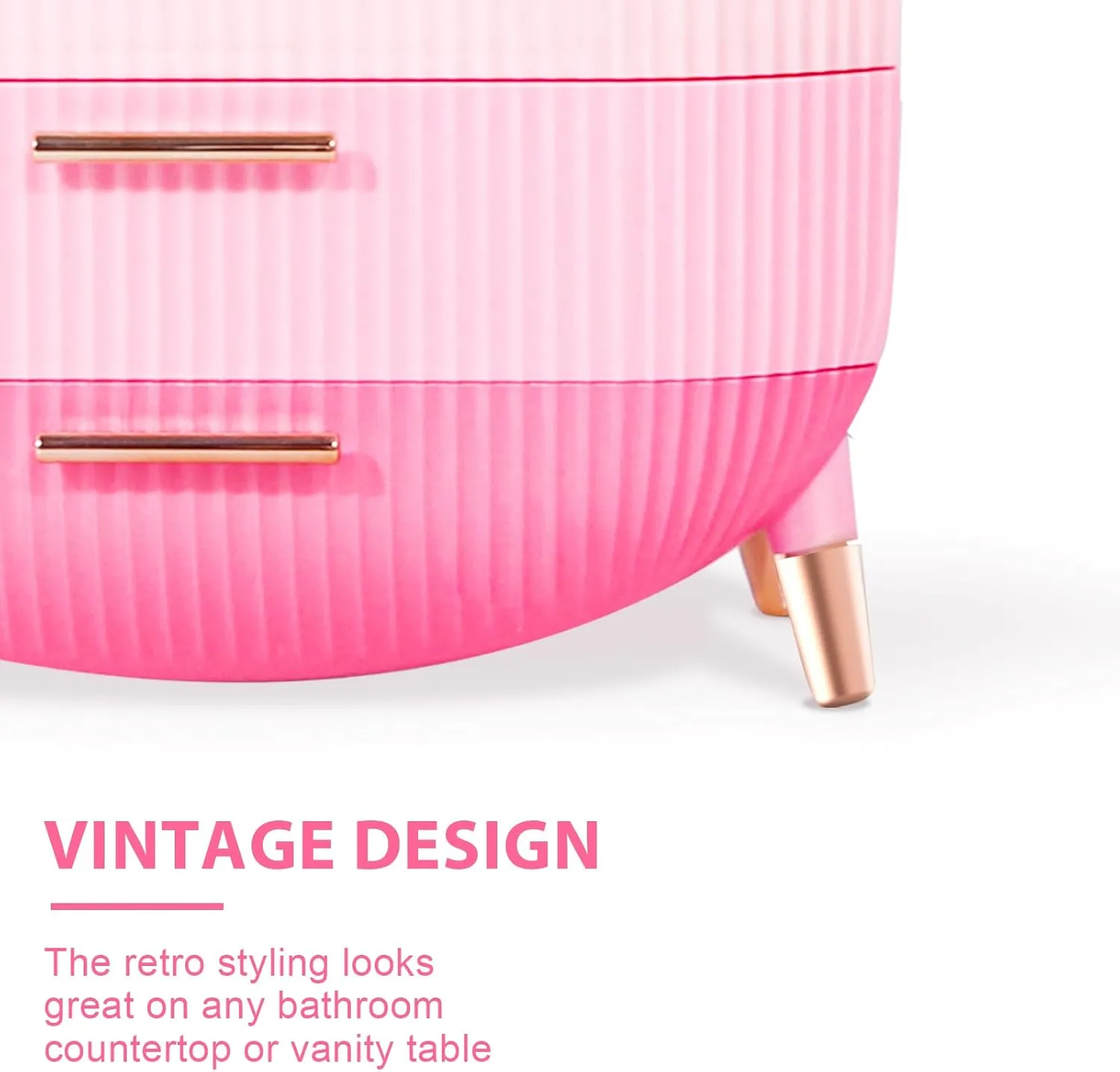 MASSY Egg Shape(Oval) Makeup Storage Box, Countertop Portable Vanity Cosmetics Organizer Preppy