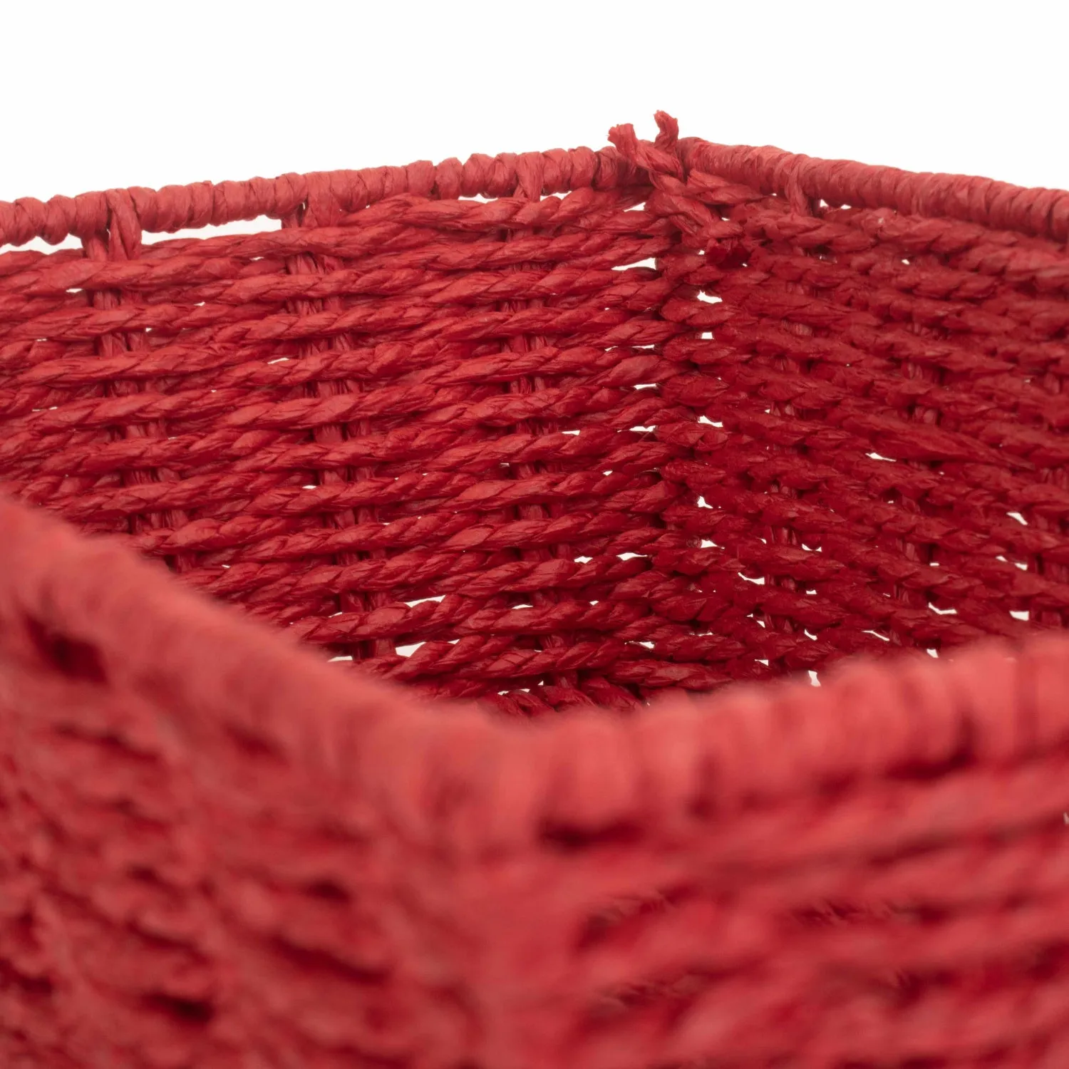 Medium Red Paper Rope Tray Basket