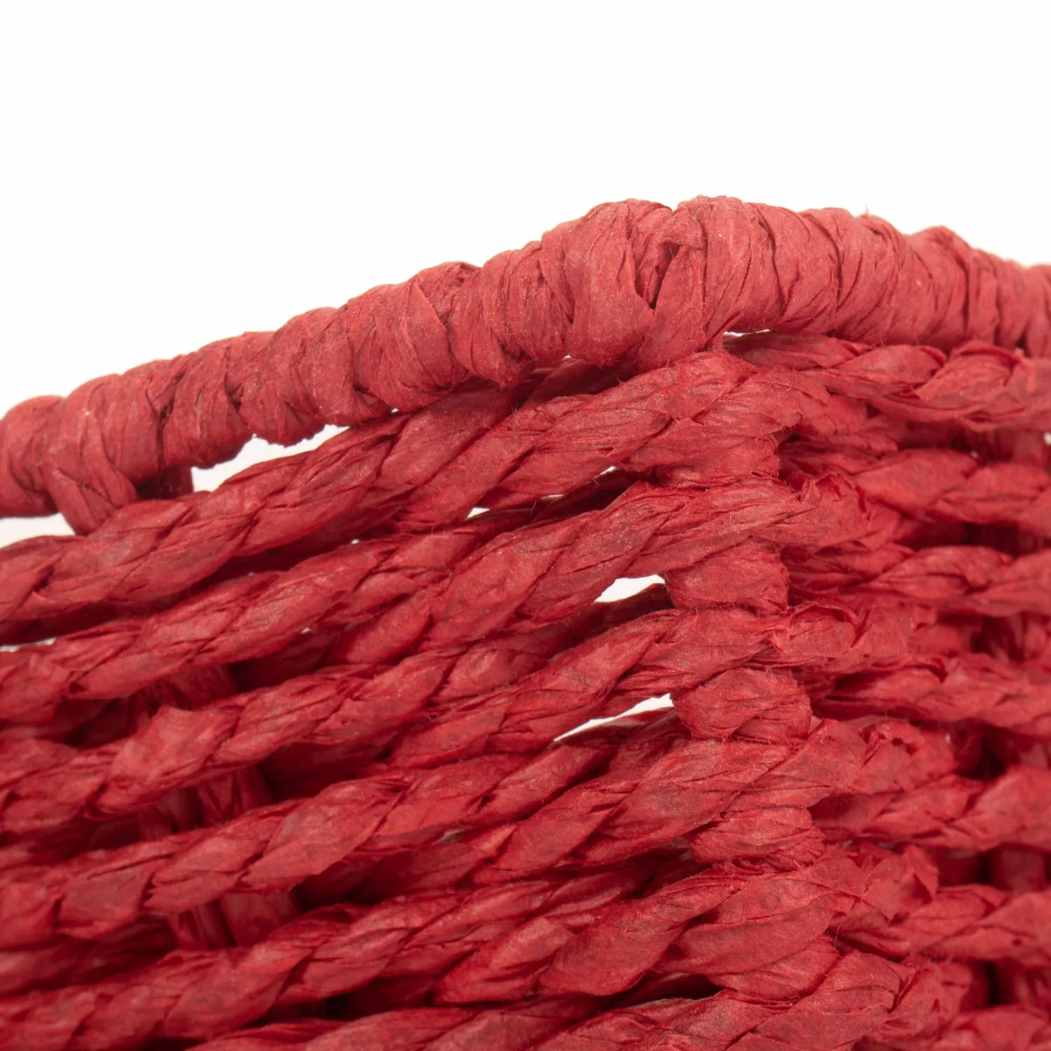 Medium Red Paper Rope Tray Basket