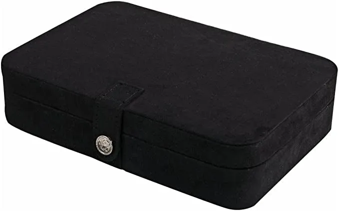 Mele & Co. Maria Plush Earring and Ring Holder Jewelry Box, (Black)