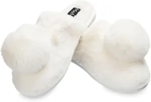MeMoi The Gloria Plush Pom-Pom Slippers
