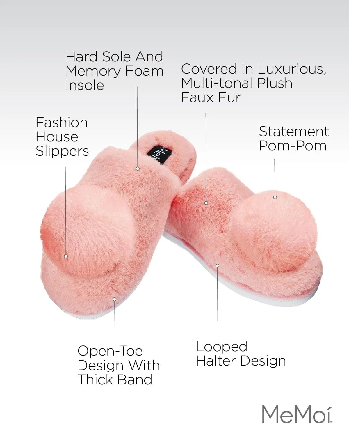 MeMoi The Gloria Plush Pom-Pom Slippers