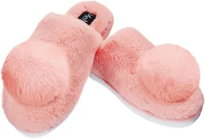 MeMoi The Gloria Plush Pom-Pom Slippers