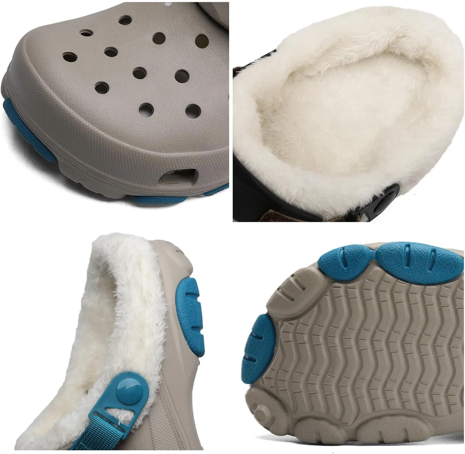 Men Fashionable Winter Wooden Clogs Women Fleece Slippers Unisex Comfortable and Casual Indoor and Outdoor Wooden Clogs