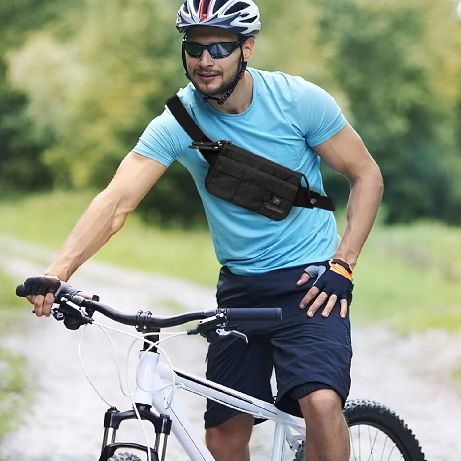 Men Women Fanny Pack, Sport Outdoor Waist Pack Bag, Anti-Theft Bum Bag, Jogging Cycling Hiking Running Traveling (Y9C Black)