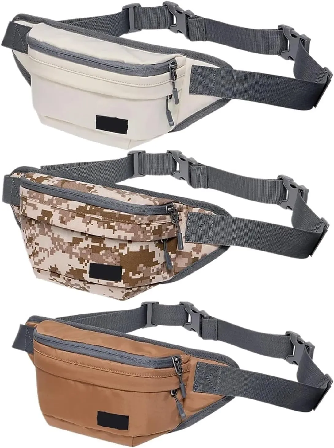 Men Women Resist Large Hiking Waist Bag Pack Carrying All Phones Running Walking Traveling(Black)