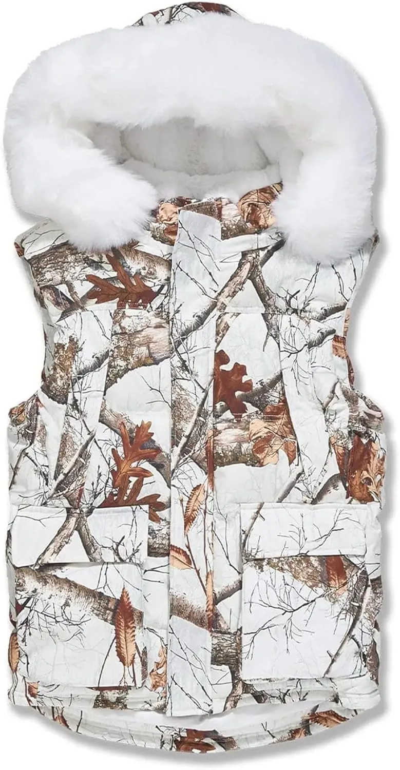 Men Yukon Fur Lined Vest (Snow Camo)