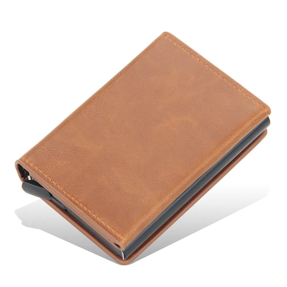 Men's Aluminum Box Eu Short Automatic Pop-up Card Holder