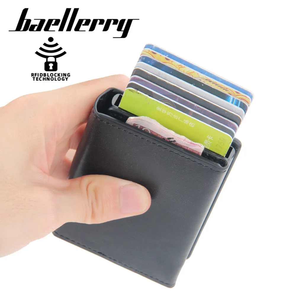 Men's Aluminum Box Eu Short Automatic Pop-up Card Holder