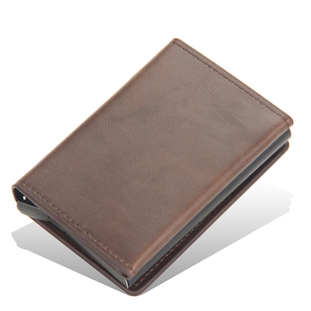 Men's Aluminum Box Eu Short Automatic Pop-up Card Holder