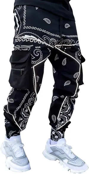 Men's Bandana Paisly Jogger Pants Cashew Print Sweatpants Skateboard Trousers Hip Hop Workout Punk Pants Streetwear