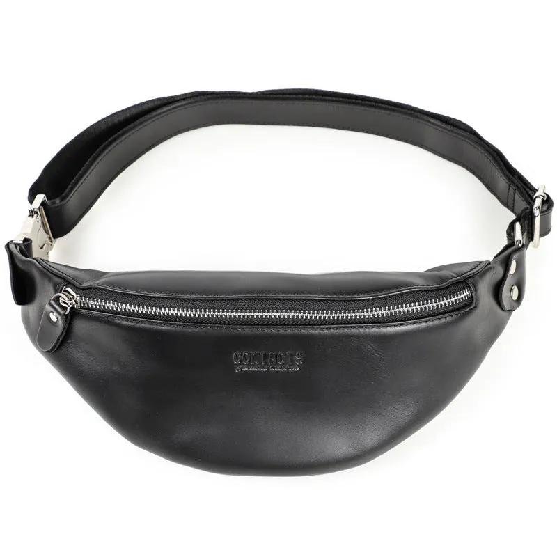 Men's Black Angel Retro Crazy Horse Leather Men's Waist Packs