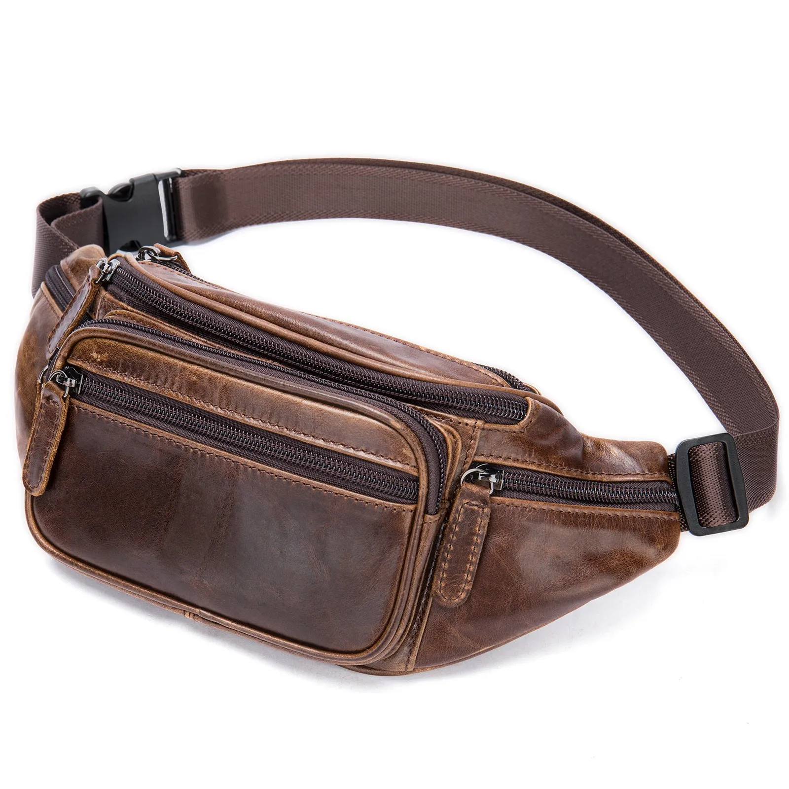 Men's Business Sheepskin Pocket Black Mobile Leisure Men's Waist Packs