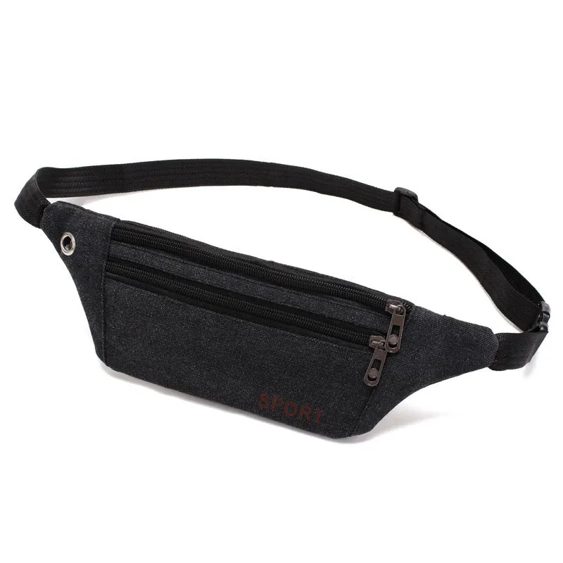 Men's Canvas Hiking Fitness Running Pouch Thin Men's Waist Packs