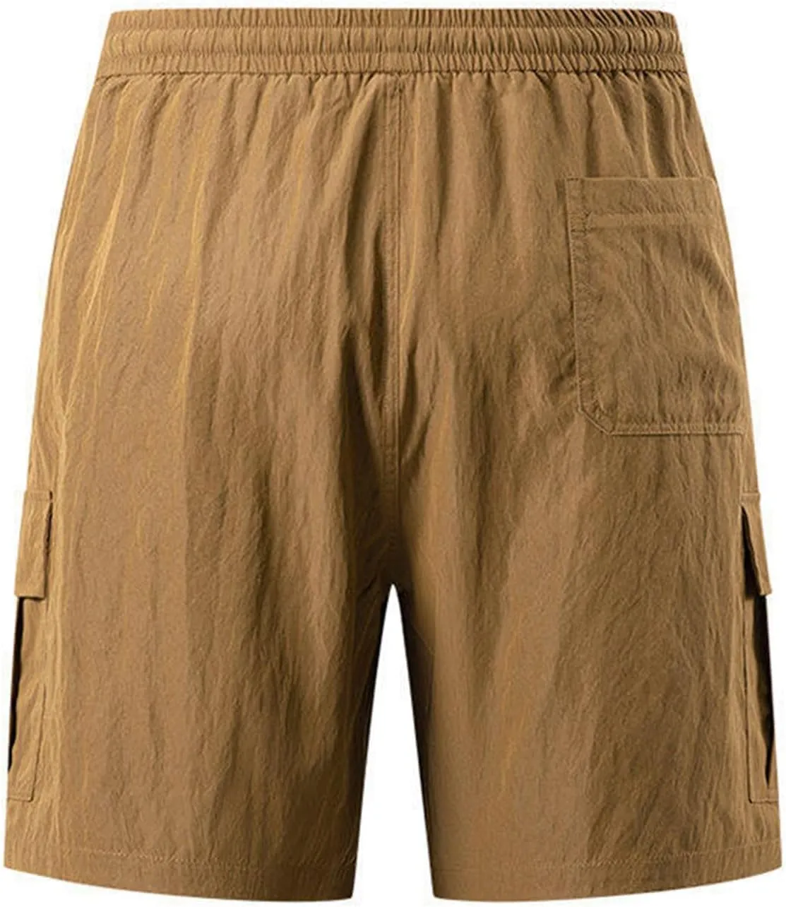 Mens Cargo Shorts Quick Dry with Pockets Athletic Workout Running Gym Activewear Drawstring Elastic Hiking Trunks