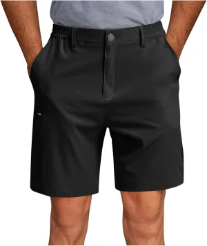 Mens Cargo Shorts with Zipper Pockets Quick Dry Elastic Athletic Running Gym Breathable Lightweight Outdoor Trunks
