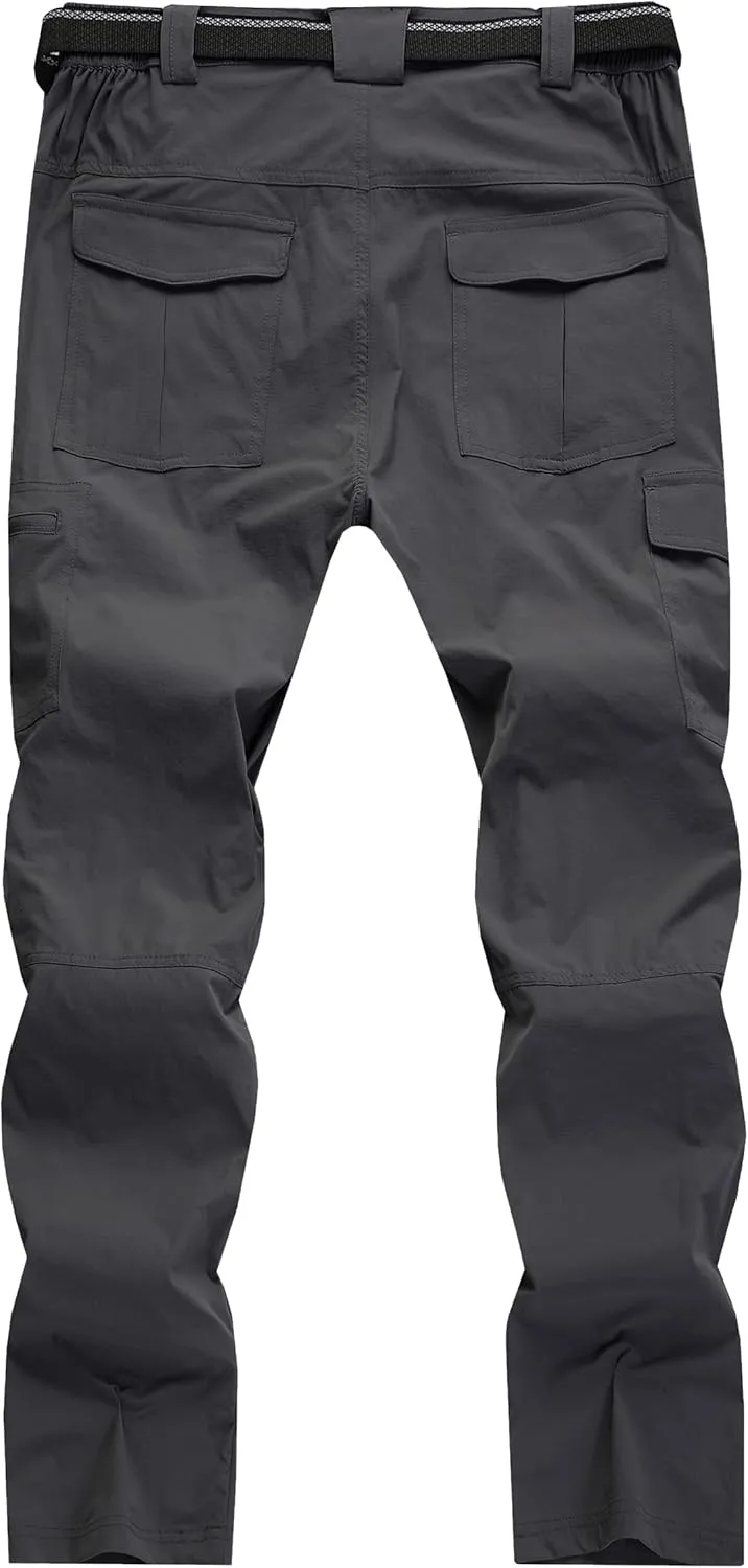 Men's Cargo Work Hiking Pants Lightweight Water Resistant Quick Dry Fishing Travel Camping Outdoor Breathable Multi Pockets