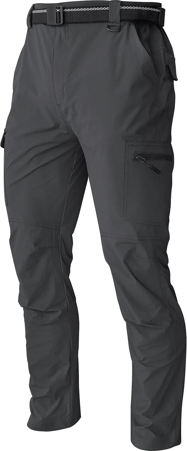 Men's Cargo Work Hiking Pants Lightweight Water Resistant Quick Dry Fishing Travel Camping Outdoor Breathable Multi Pockets