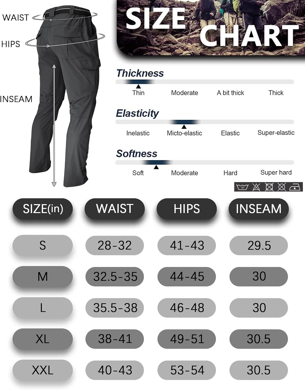 Men's Cargo Work Hiking Pants Lightweight Water Resistant Quick Dry Fishing Travel Camping Outdoor Breathable Multi Pockets