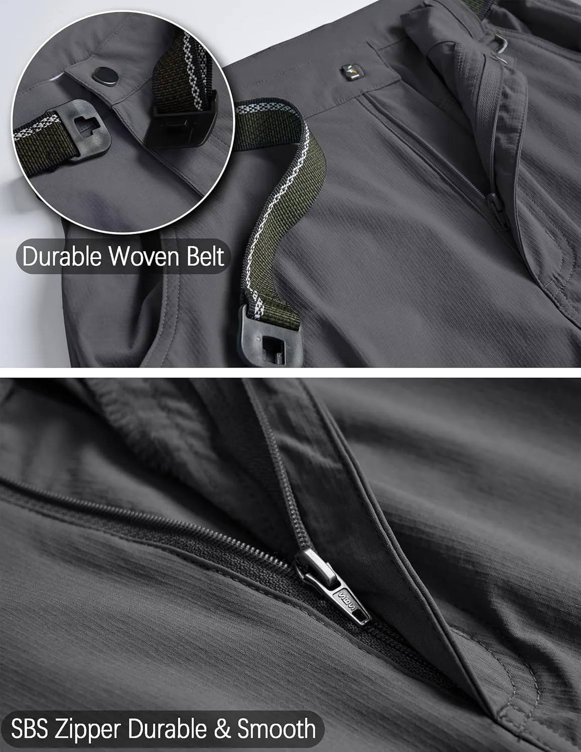Men's Cargo Work Hiking Pants Lightweight Water Resistant Quick Dry Fishing Travel Camping Outdoor Breathable Multi Pockets