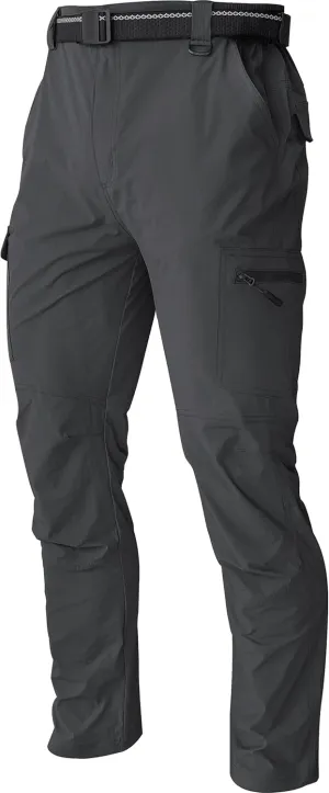 Men's Cargo Work Hiking Pants Lightweight Water Resistant Quick Dry Fishing Travel Camping Outdoor Breathable Multi Pockets