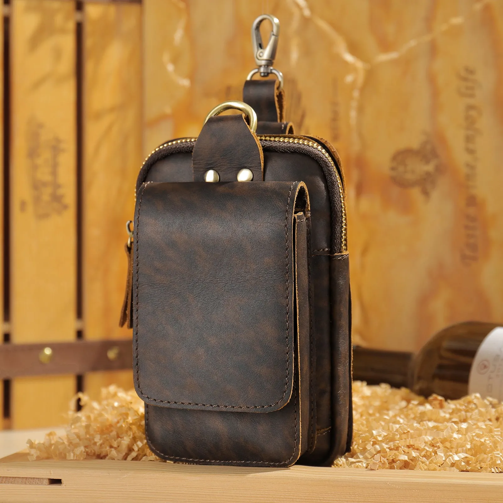 Men's First Layer Cowhide Work Site Wear Men's Waist Packs