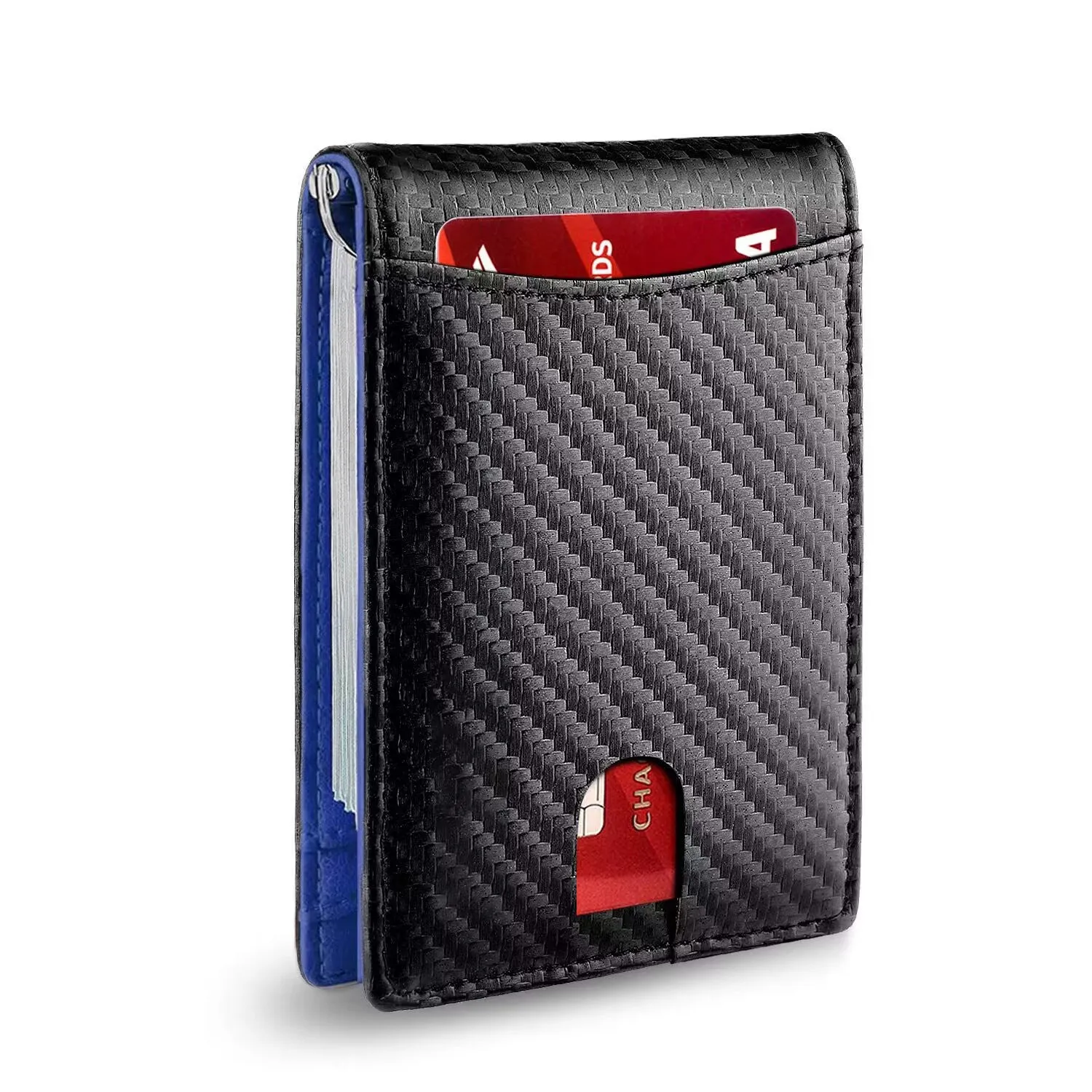Men's Genuine Leather Multiple Slots Beauty Carbon Men's Wallets