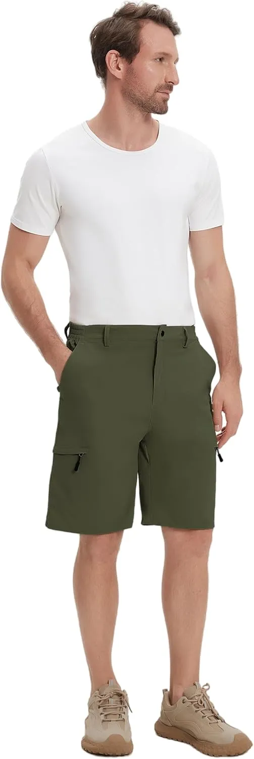 Men's Hiking Cargo Shorts Lightweight Quick-Dry Work Shorts with Zipper Pockets Summer Golf Casual Outdoor Shorts