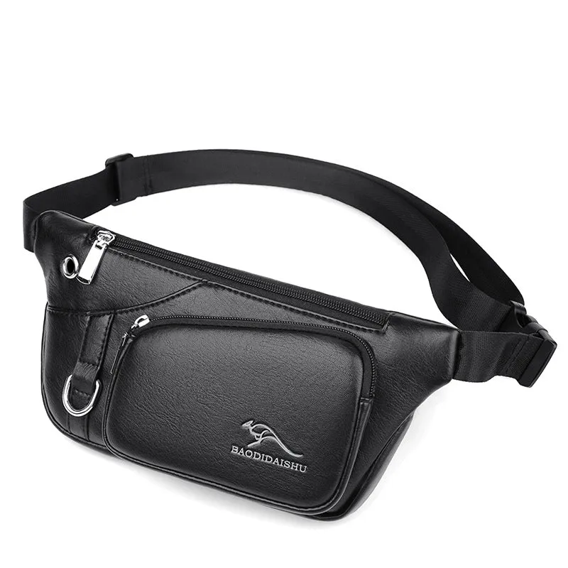 Men's Kangaroo Large Capacity Multifunctional Authentic Leather Men's Waist Packs