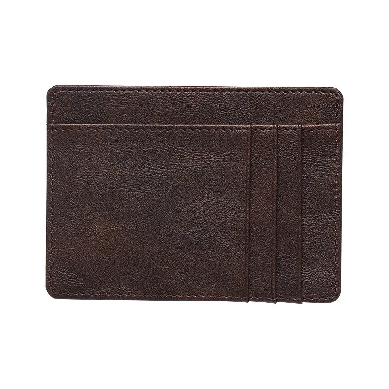 Men's Leather Degaussing Bank Protective Cover Lightweight Card Holder