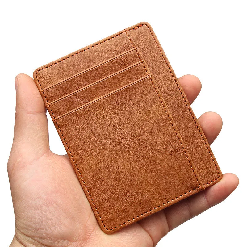 Men's Leather Degaussing Bank Protective Cover Lightweight Card Holder