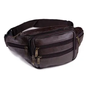 Men's Leather Pocket Multifunctional Waterproof Cell Business Men's Waist Packs