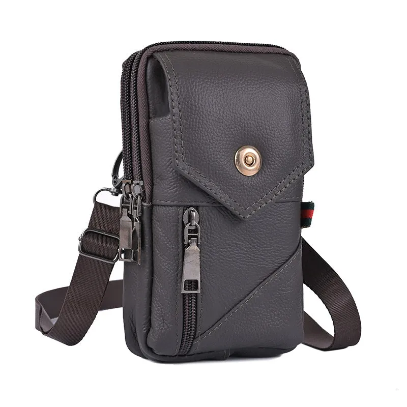 Men's Leather Vertical One Outdoors Across Mobile Men's Waist Packs