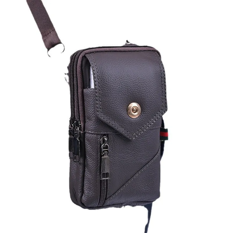 Men's Leather Vertical One Outdoors Across Mobile Men's Waist Packs