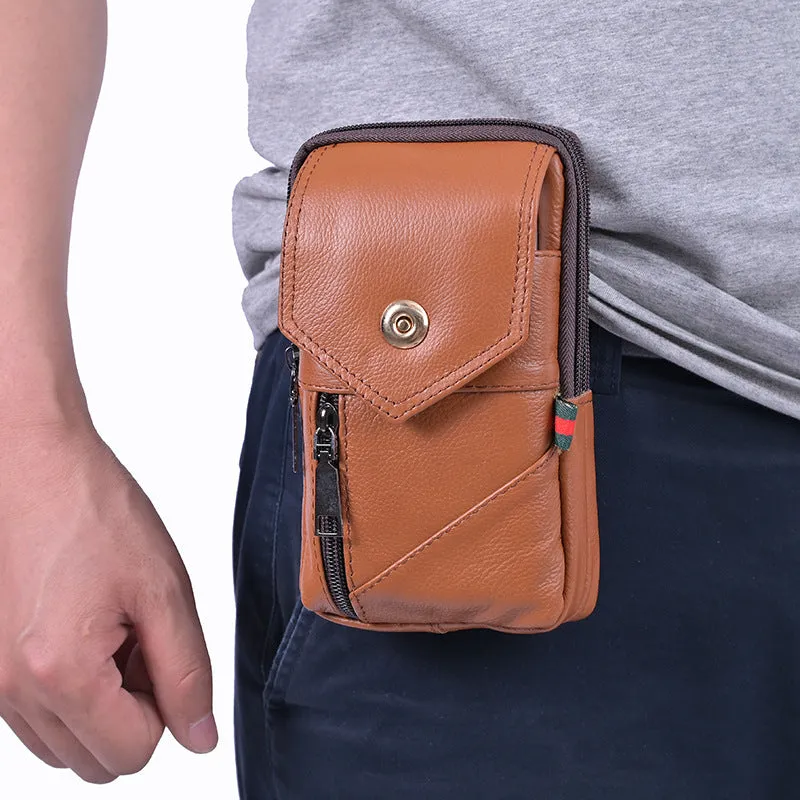 Men's Leather Vertical One Outdoors Across Mobile Men's Waist Packs
