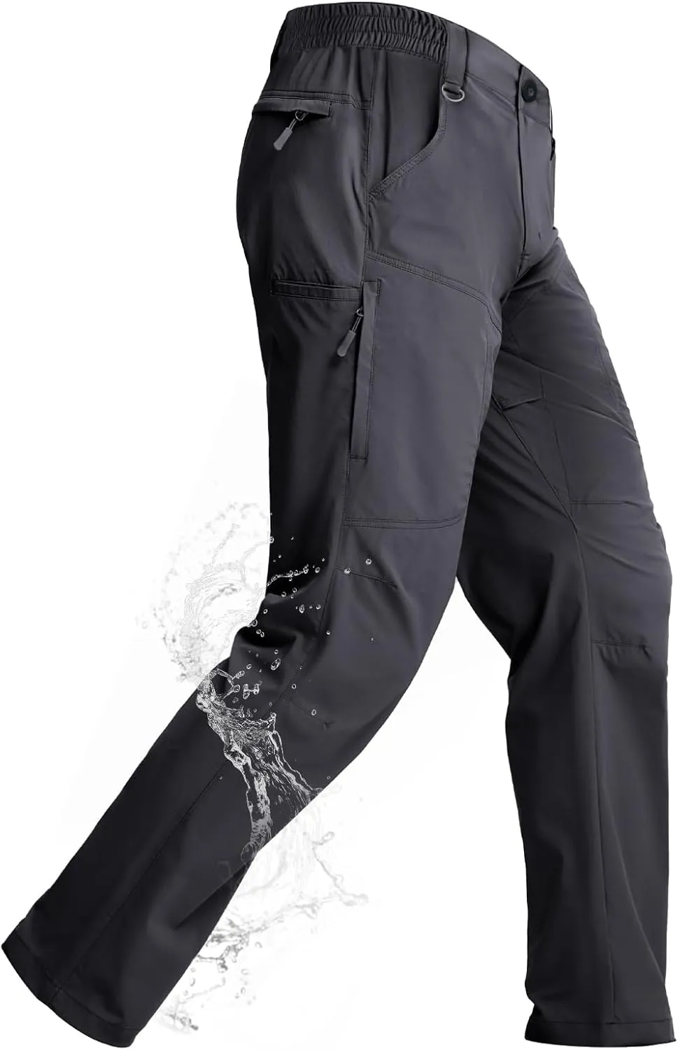 Mens Lightweight Hiking Pants Flex Cargo Work Tactical Nylon Stretch Waterproof Quick Dry Fishing Outdoor Travel 6 Pockets