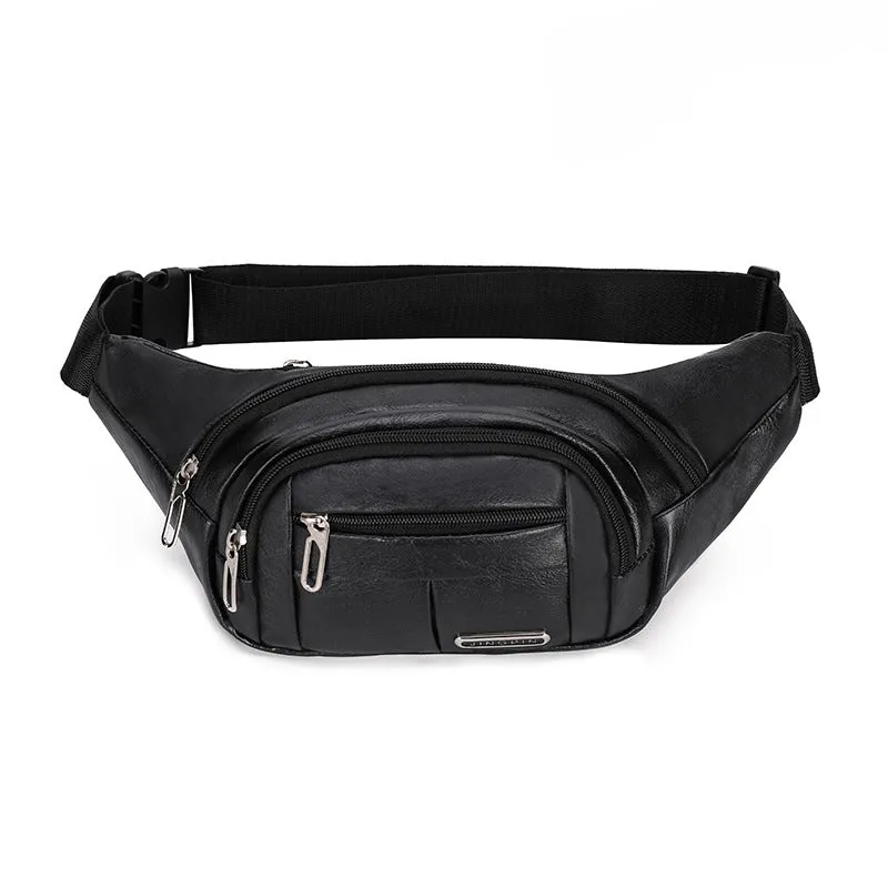 Men's New Leather Business Leisure Waterproof Men's Waist Packs