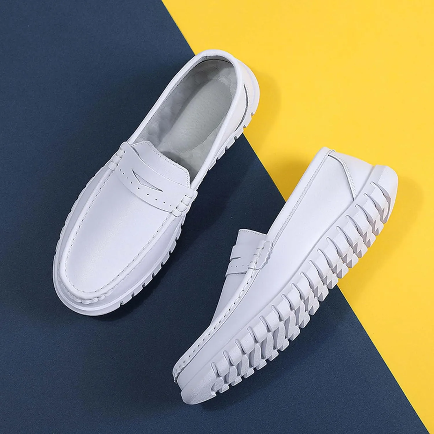 Men's Nurse Shoes Soft Sole Breathable, Non Slip, Comfortable Care Shoes Thick Sole Leisure Hospital Medical Work Shoes Restaurant White Service Shoes