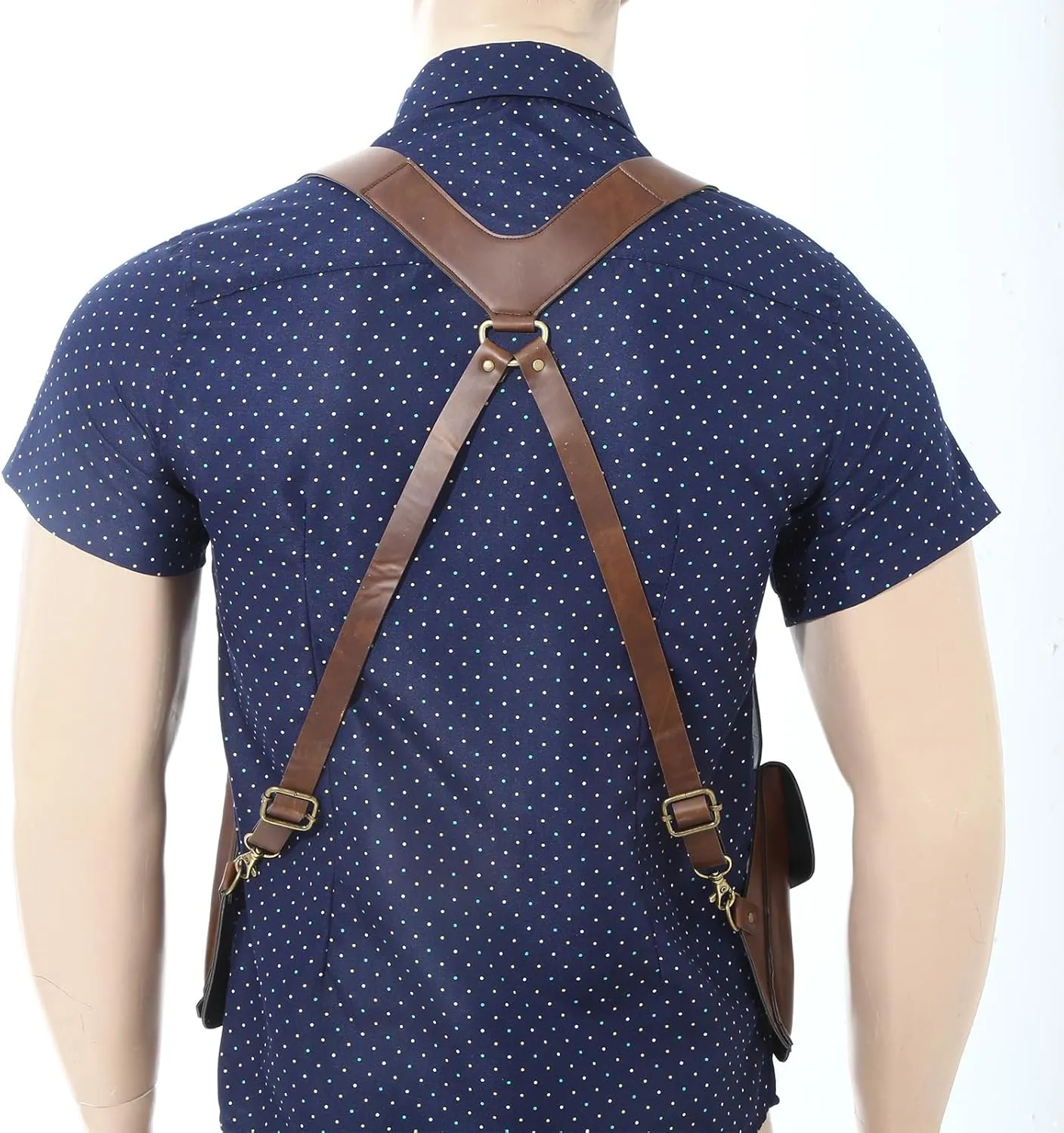 Men's PU Leather Shoulder Holster Anti-Theft Hidden Underarm Shoulder Bag Travel Bag Strap for Outdoor