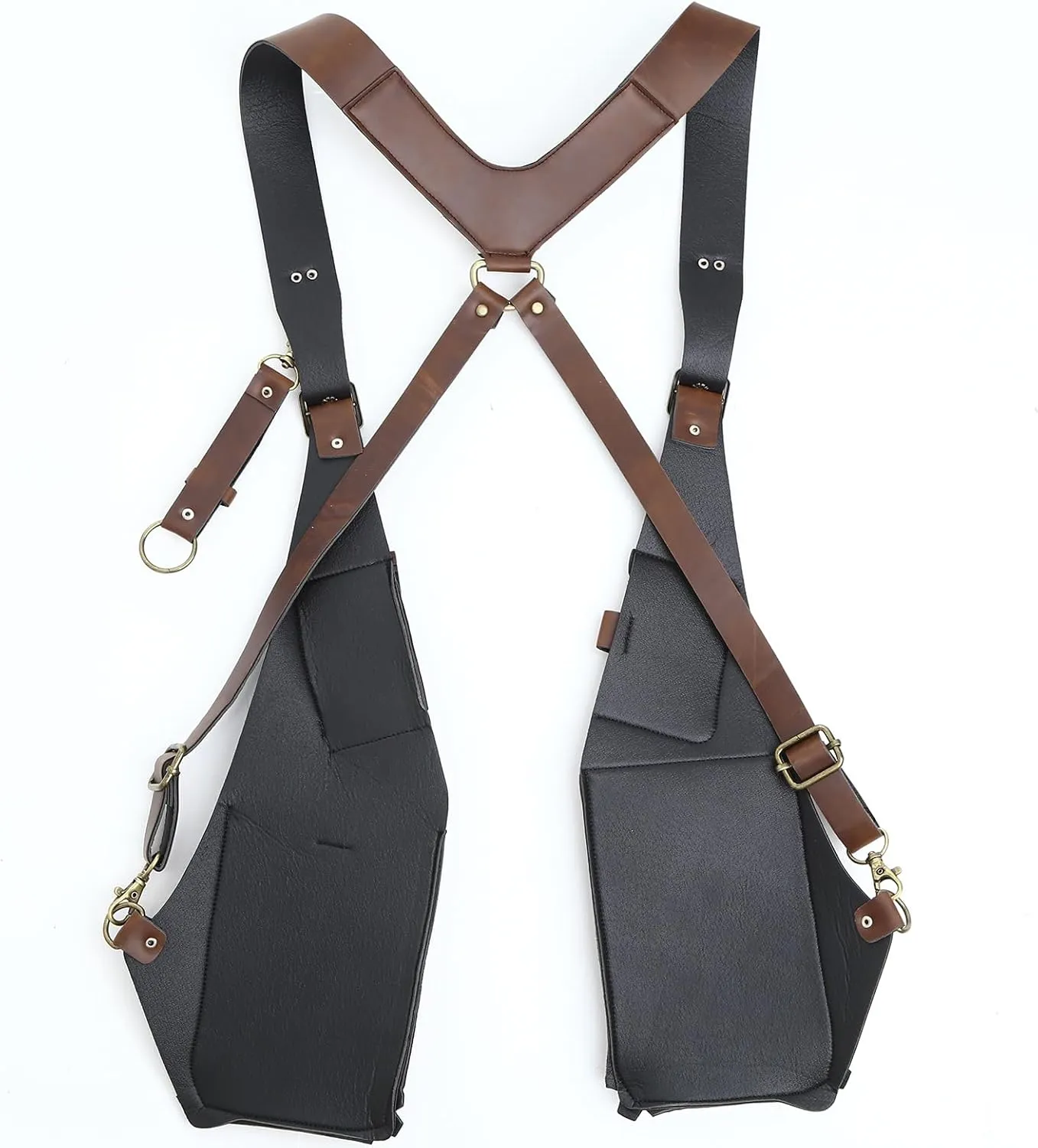 Men's PU Leather Shoulder Holster Anti-Theft Hidden Underarm Shoulder Bag Travel Bag Strap for Outdoor