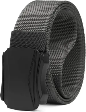 Men's Ratchet Web Belt, Golf Belt Nylon Automatic Buckle Belt for Hiking Rigger Military Work-Quick Release