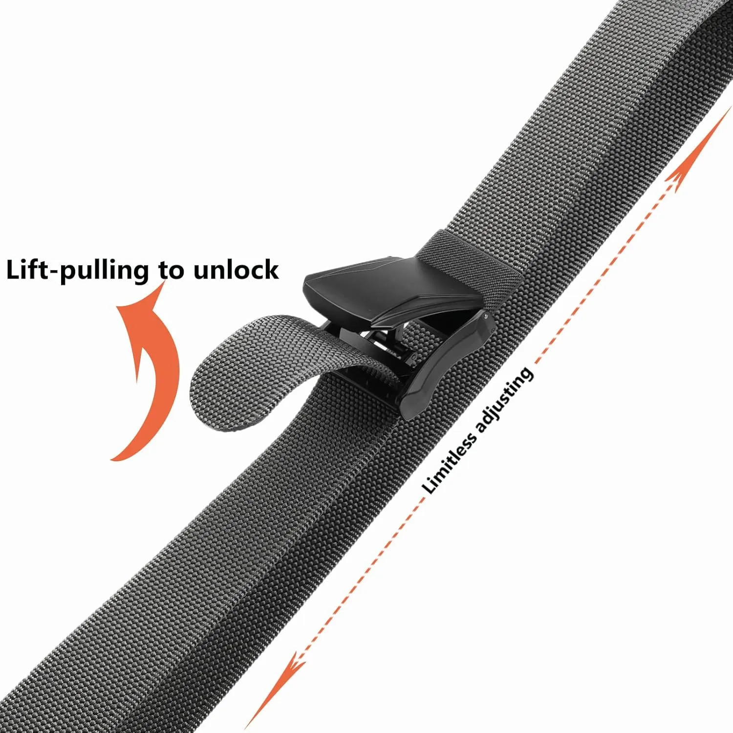 Men's Ratchet Web Belt, Golf Belt Nylon Automatic Buckle Belt for Hiking Rigger Military Work-Quick Release