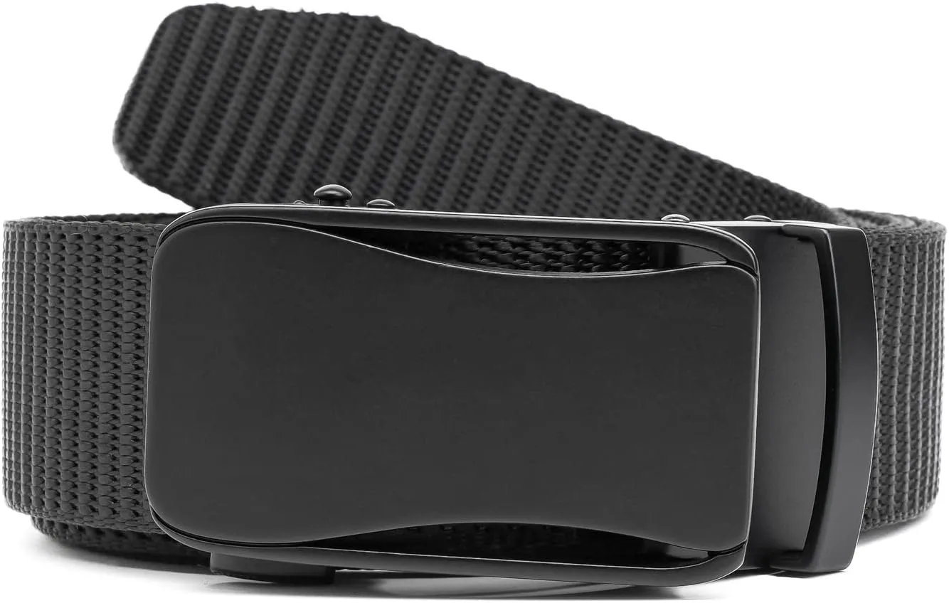Men's Ratchet Web Belt, Golf Belt Nylon Automatic Buckle Belt for Hiking Rigger Military Work-Quick Release