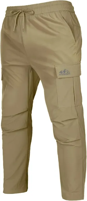 Men's Track Pants Outdoor Athletic Running Casual Joggers Pants with Zipper Pockets Lightweight Quick Dry