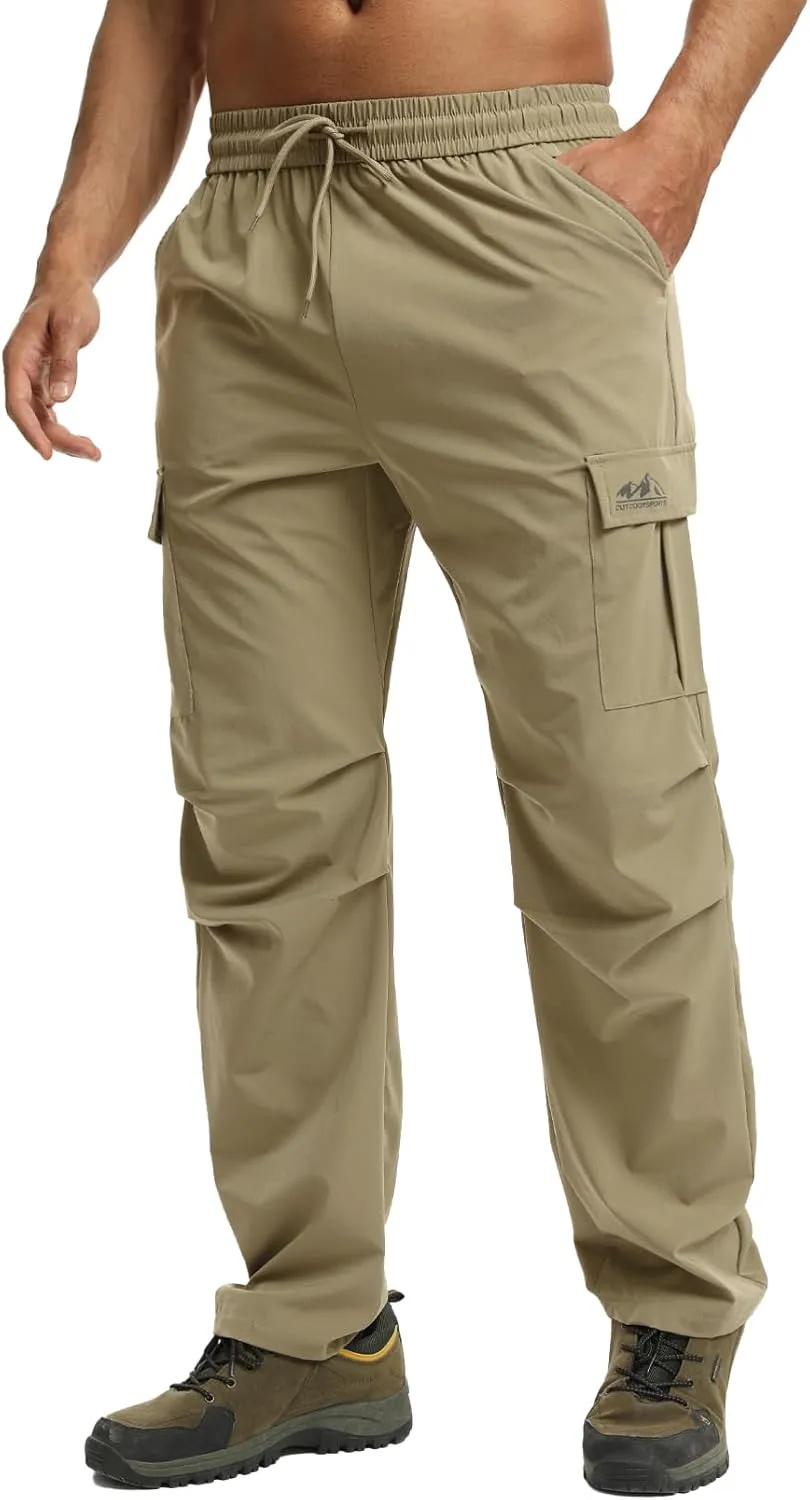 Men's Track Pants Outdoor Athletic Running Casual Joggers Pants with Zipper Pockets Lightweight Quick Dry