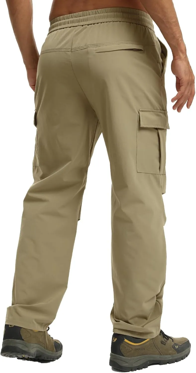 Men's Track Pants Outdoor Athletic Running Casual Joggers Pants with Zipper Pockets Lightweight Quick Dry