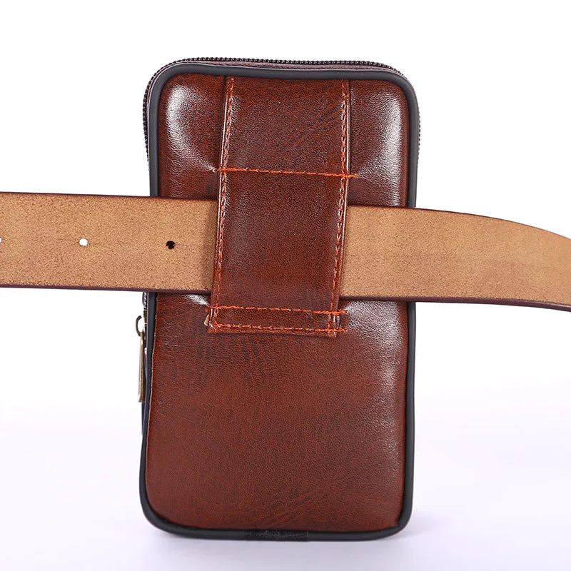 Men's Vertical Design Wear Mobile Pouch Change With Lid Men's Waist Packs