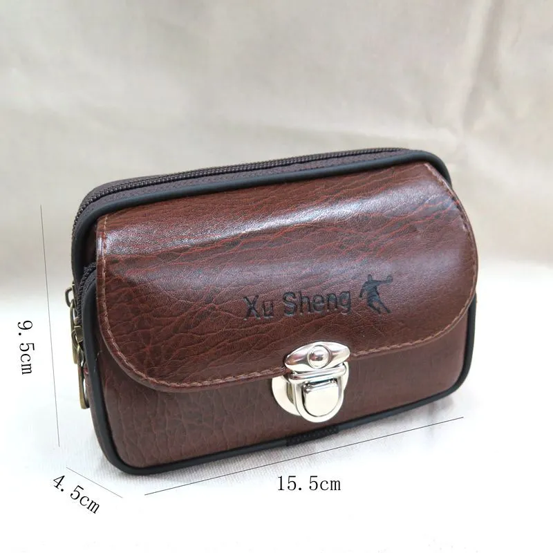 Men's Vertical Design Wear Mobile Pouch Change With Lid Men's Waist Packs