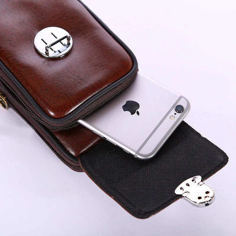 Men's Vertical Design Wear Mobile Pouch Change With Lid Men's Waist Packs
