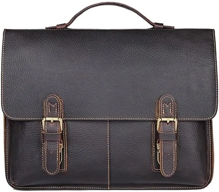 Men's Vintage Distressed Leather Shoulder Bag Outdoor Anti Theft Travel Casual Events Sling Bag for 15.6" Laptop